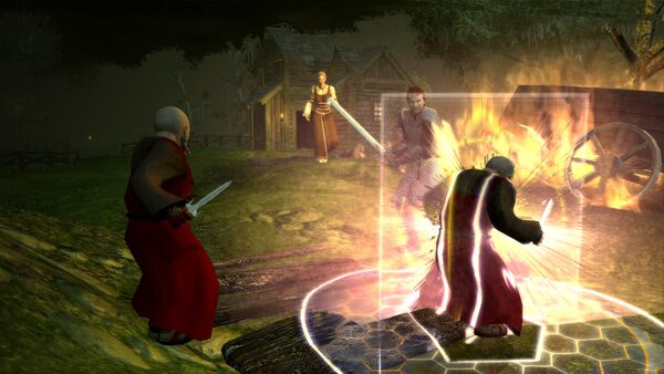 Un combat en vue rapprochée dans Neverwinter Nights 2 Enhanced Edition