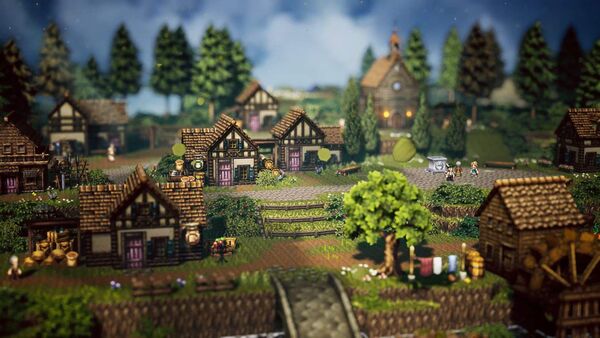 Image d'un village dans Octopath Traveler 0