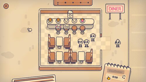 Placement dans un Diner dans le jeu vidéo Is This Seat Taken?