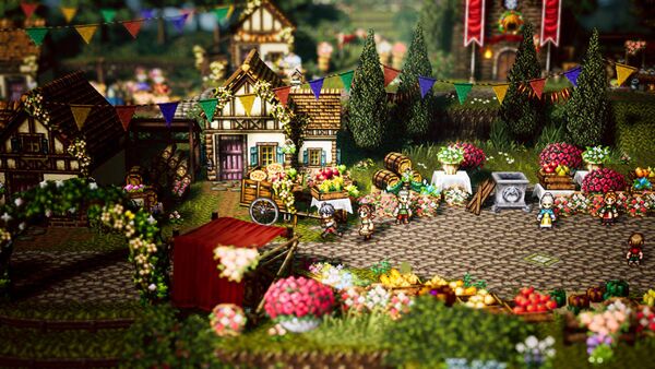 Image d'un village dans Octopath Traveler 0